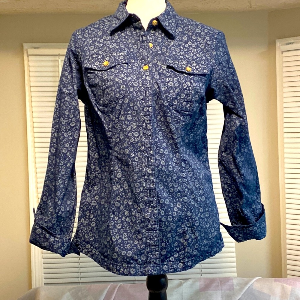 Blue flowered shirt -  (reduced)